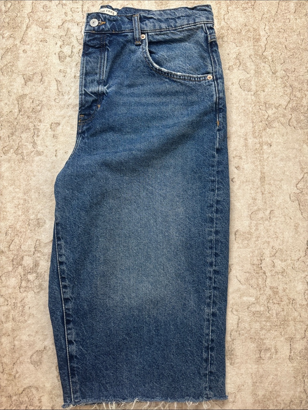We The Free Women's Relaxed Blue Denim Midi Skirt